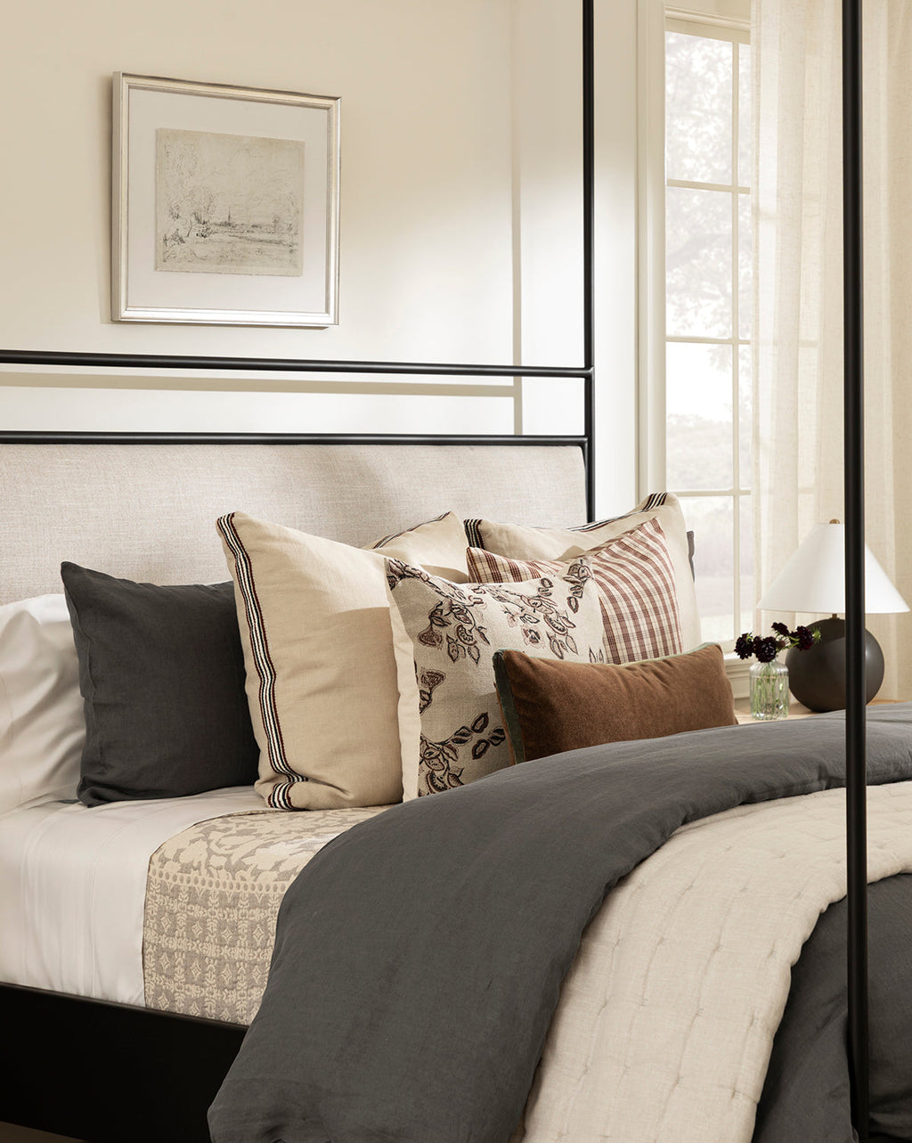 Penelope Gray Linen Duvet Cover