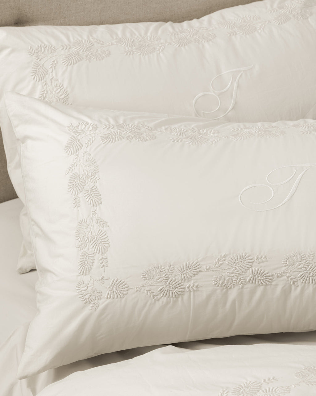 Bianca Organic Percale Embroidered Shams (Set of 2)