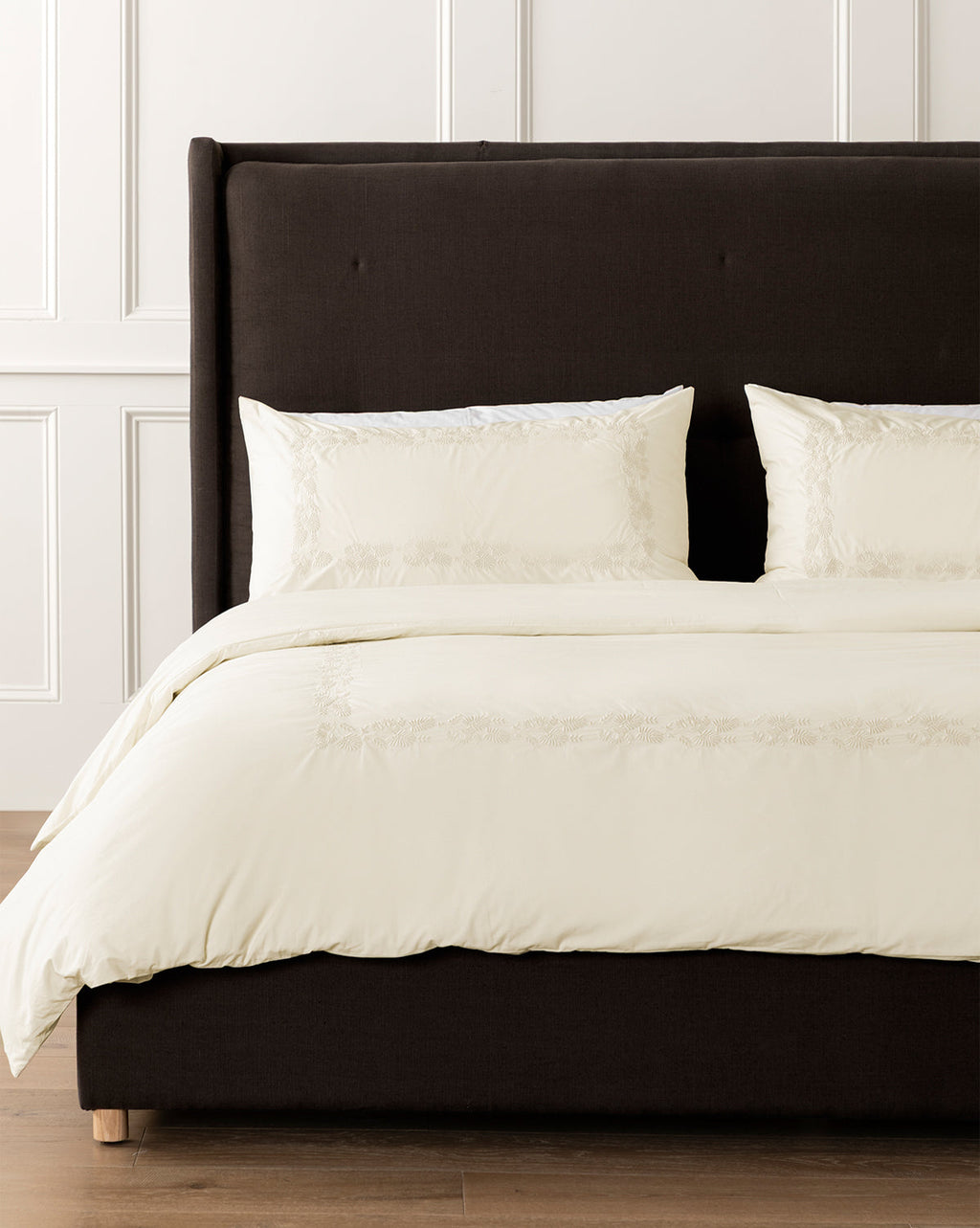 Bianca Organic Percale Embroidered Duvet Cover