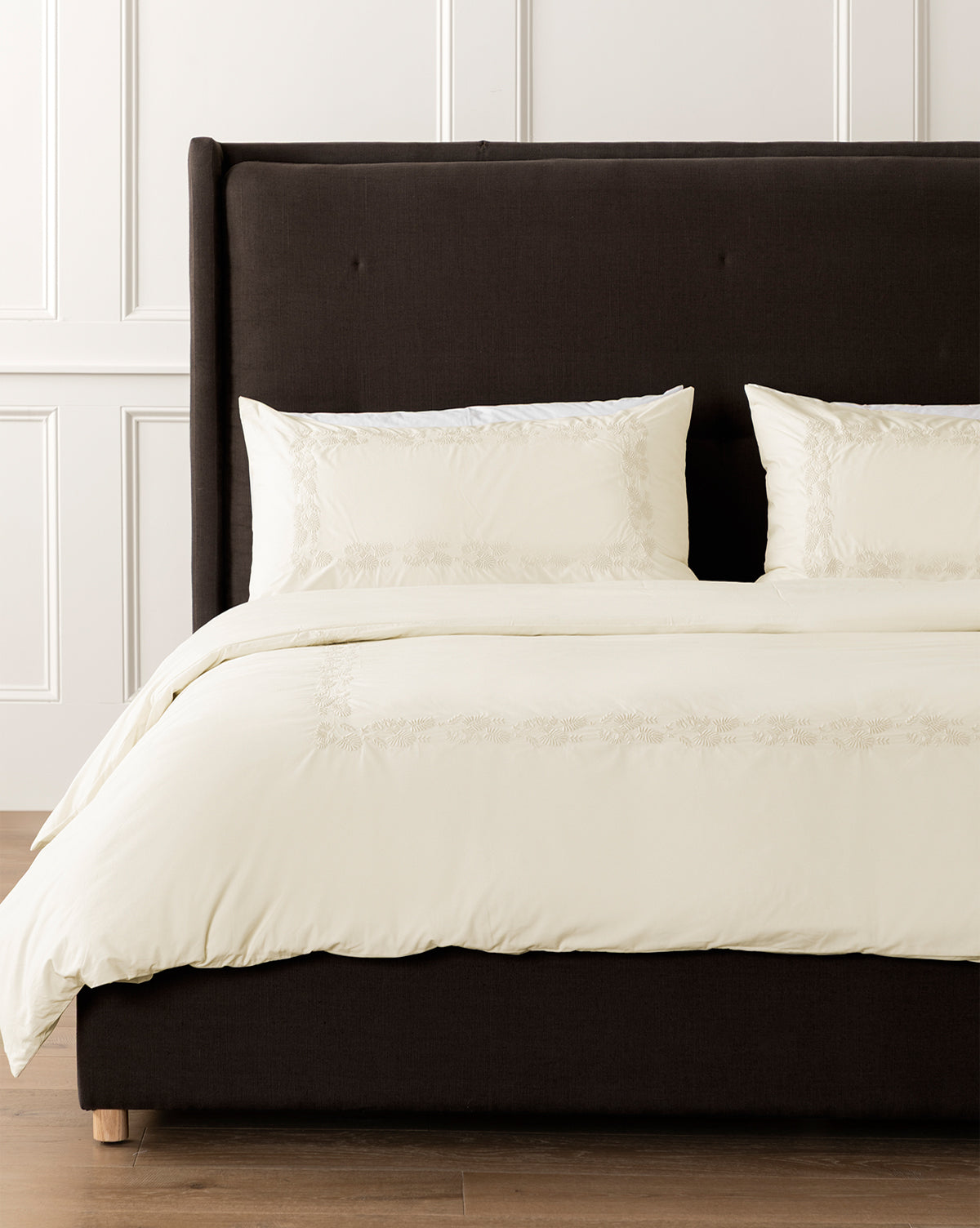 Bianca Organic Percale Embroidered Duvet Cover