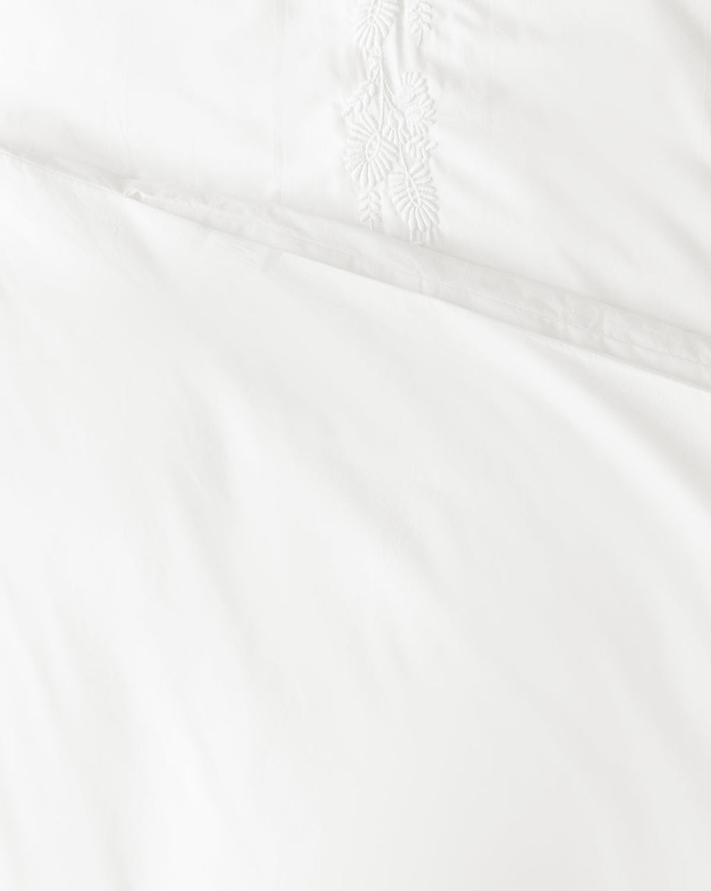 Bianca Organic Percale Embroidered Duvet Cover