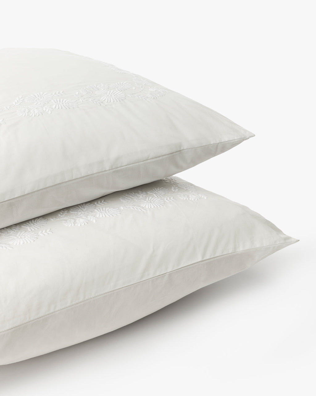 Bianca Organic Percale Embroidered Shams (Set of 2)