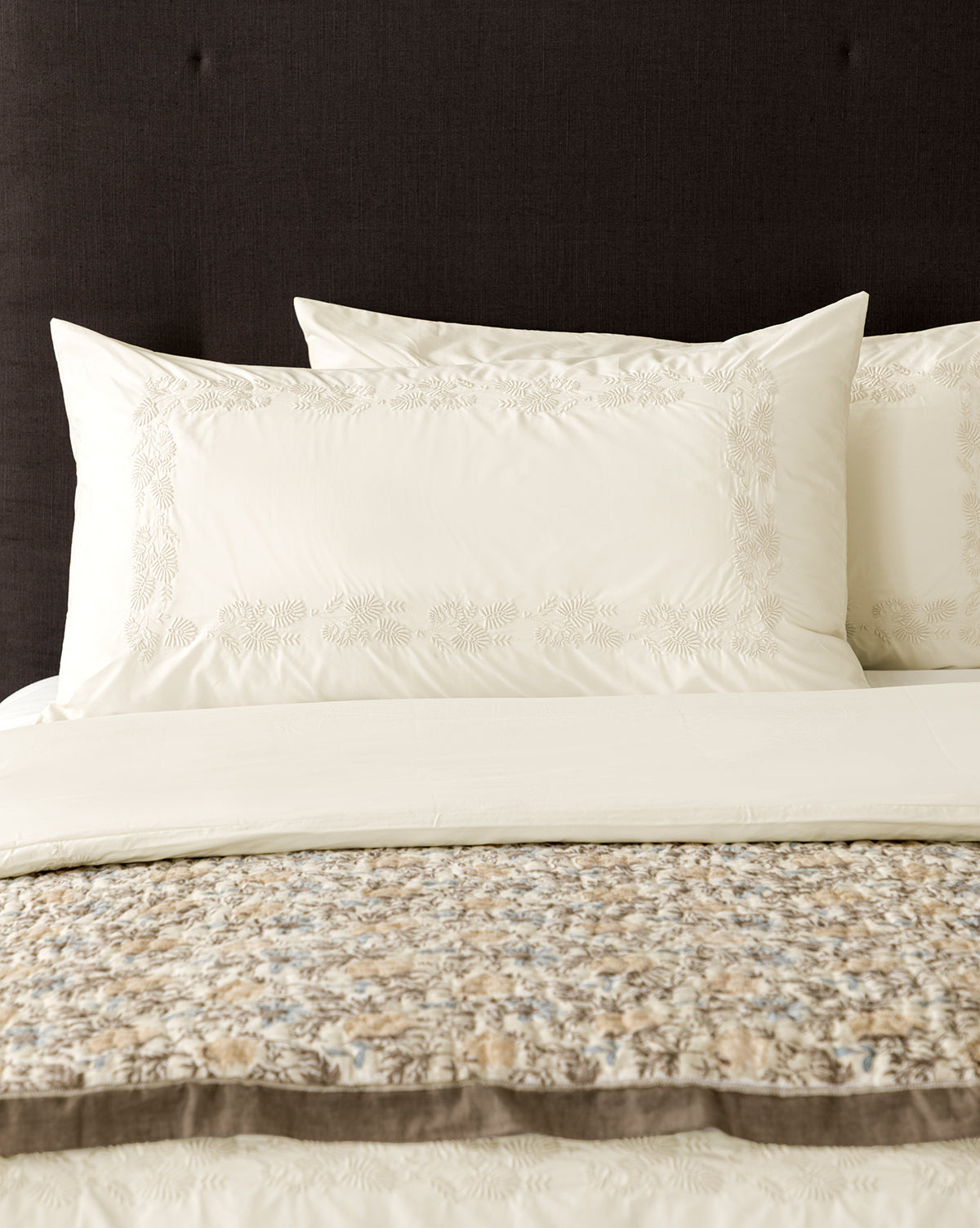 Bianca Organic Percale Embroidered Shams (Set of 2)