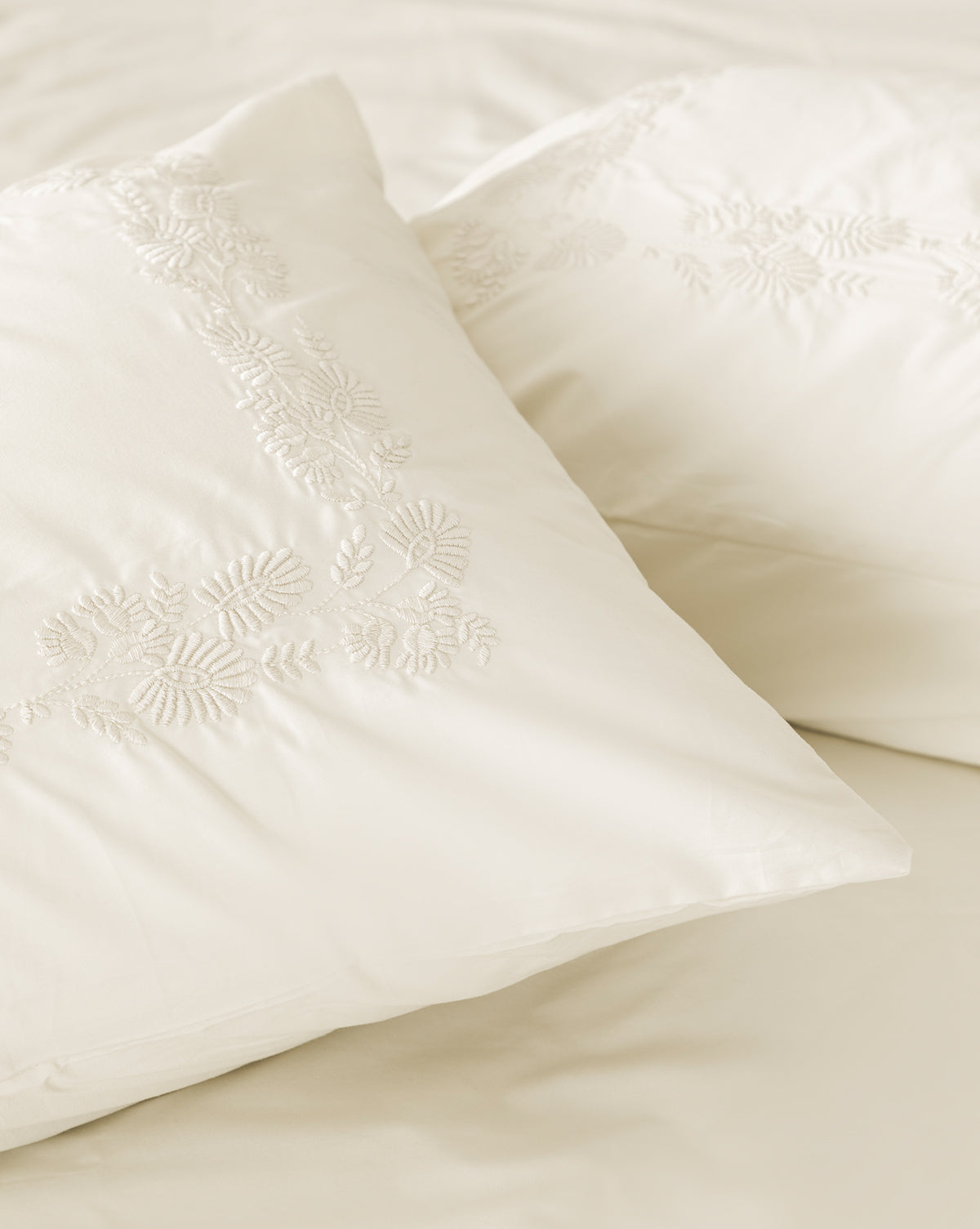 Bianca Organic Percale Embroidered Shams (Set of 2)