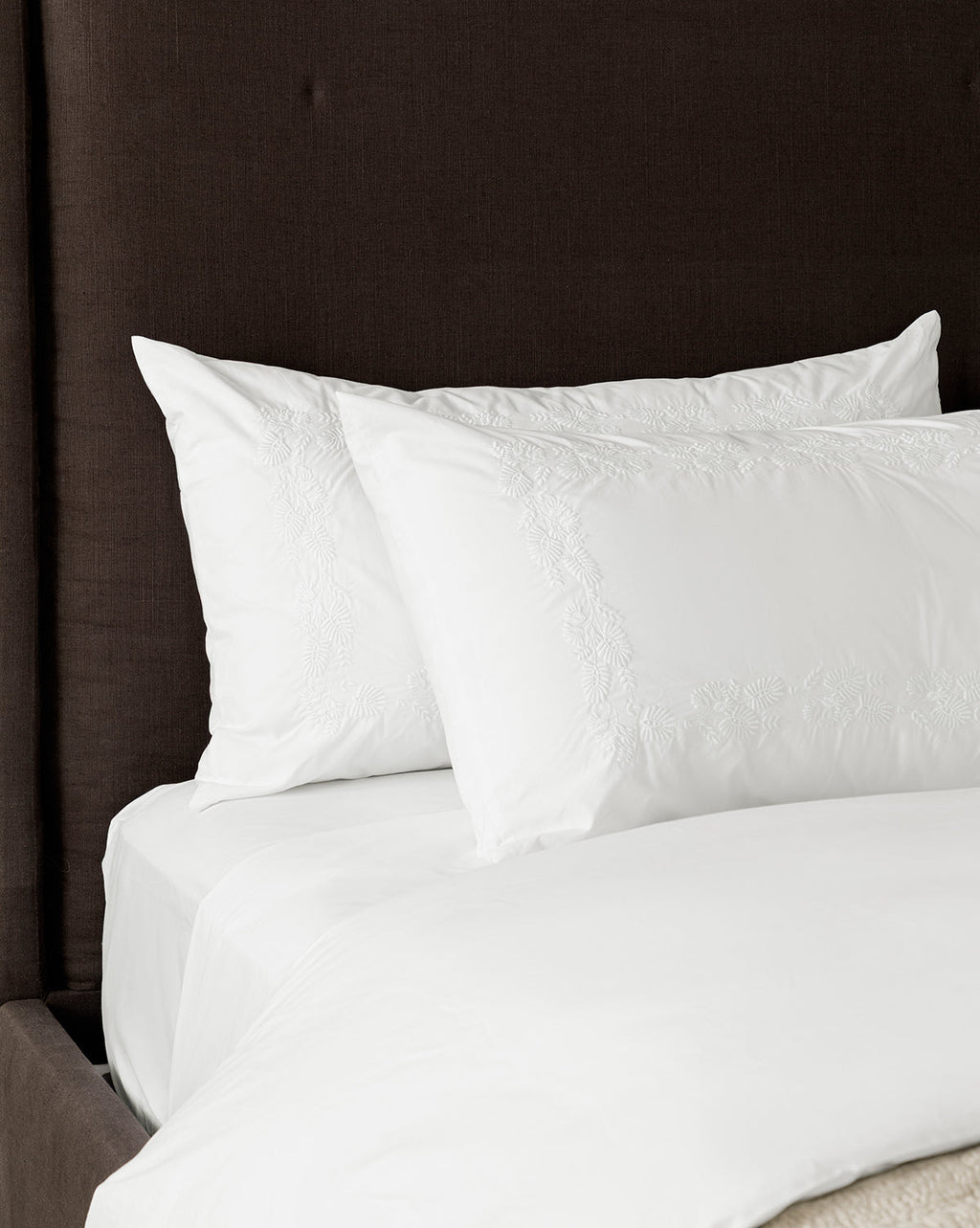 Bianca Organic Percale Embroidered Shams (Set of 2)