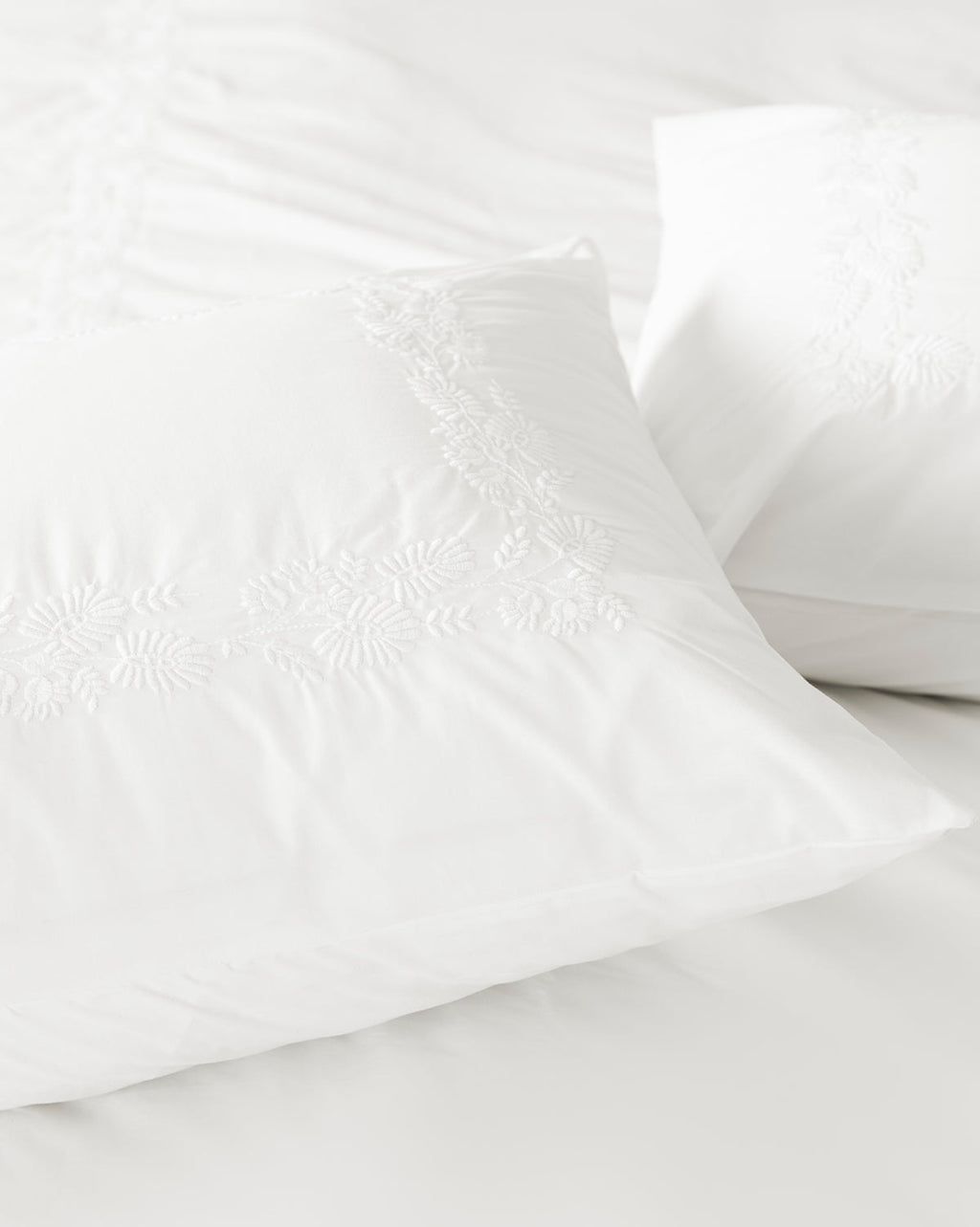 Bianca Organic Percale Embroidered Shams (Set of 2)