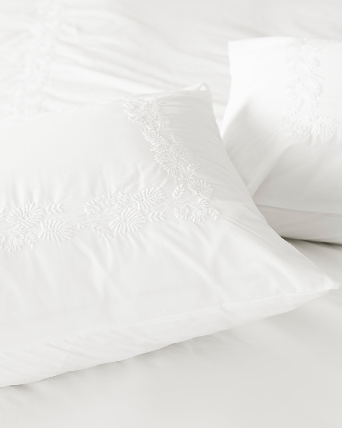 Bianca Organic Percale Embroidered Shams (Set of 2)