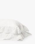 Ruffle White Linen Shams (Set of 2)