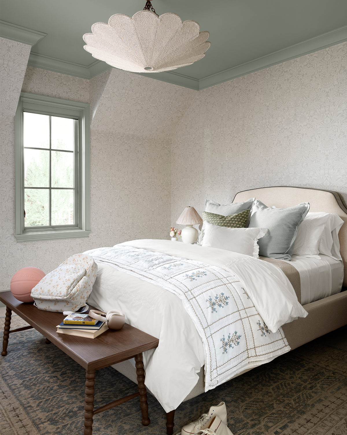 Bianca Organic Percale Embroidered Duvet Cover