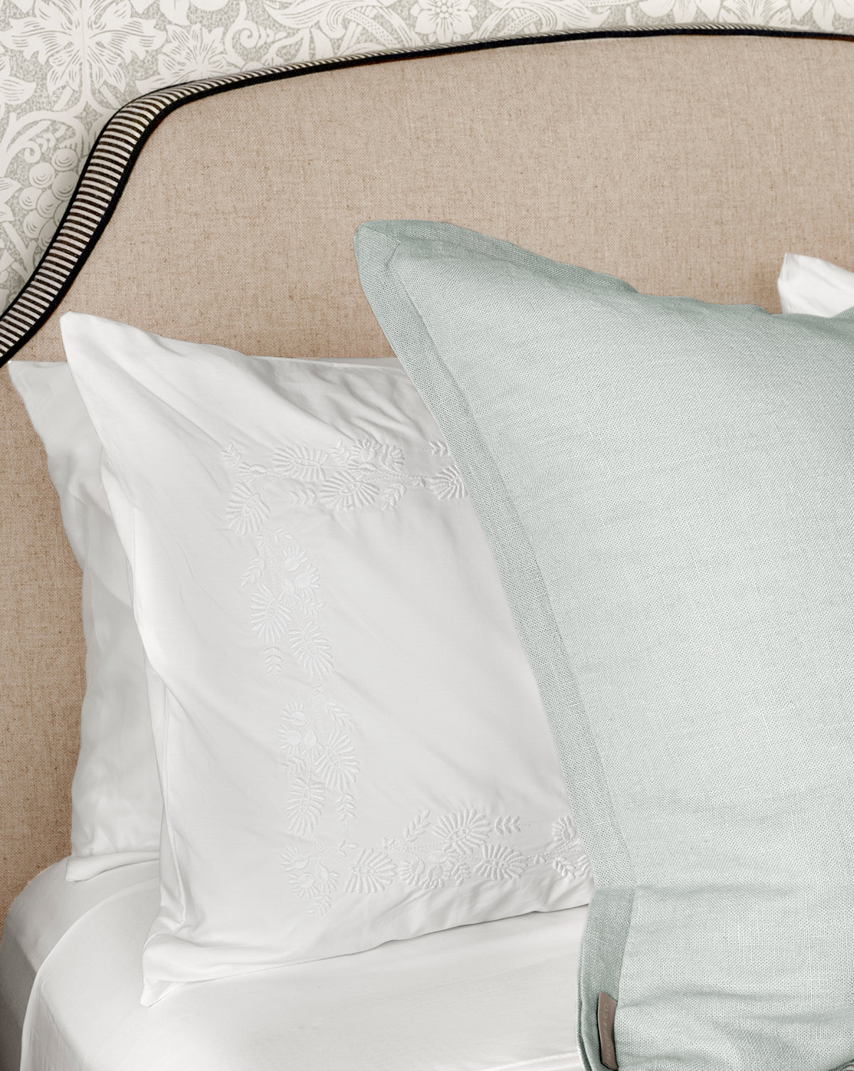 Bianca Organic Percale Embroidered Shams (Set of 2)
